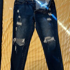 KanCan Midnight Blue Ripped Skinny Jeans